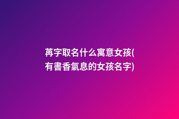 苒字取名什么寓意女孩(有書香氣息的女孩名字)
