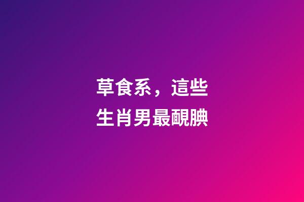 草食系，這些生肖男最靦腆