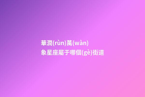 華潤(rùn)萬(wàn)象星座屬于哪個(gè)街道
