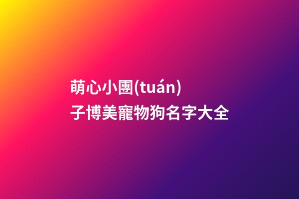 萌心小團(tuán)子博美寵物狗名字大全