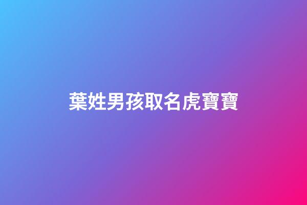 葉姓男孩取名虎寶寶(葉姓男孩取名虎寶寶簡單好聽)-第1張-男孩起名-玄機派