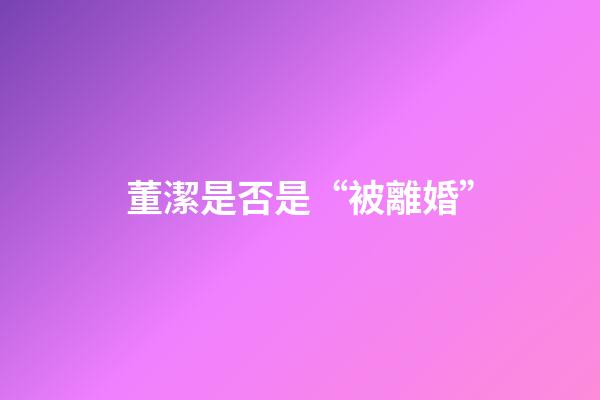 董潔是否是“被離婚”