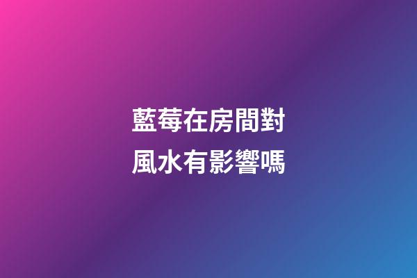 藍莓在房間對風水有影響嗎