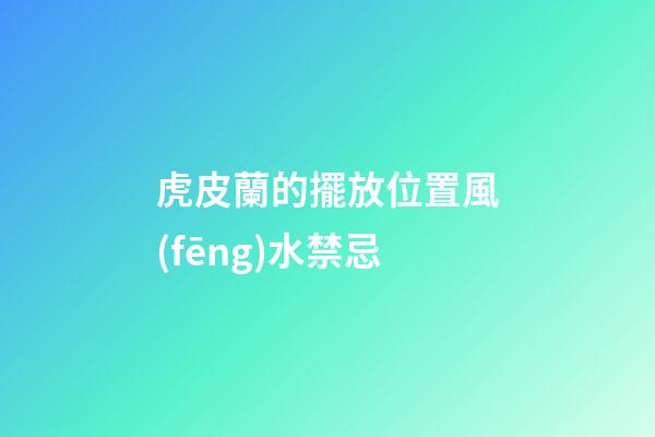 虎皮蘭的擺放位置風(fēng)水禁忌