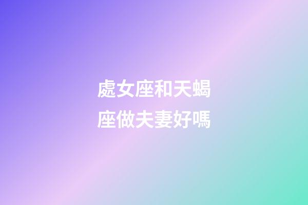 處女座和天蝎座做夫妻好嗎-第1張-星座運勢-玄機派