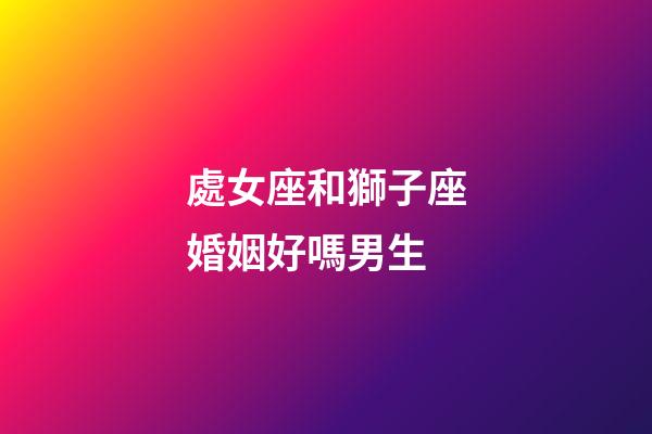 處女座和獅子座婚姻好嗎男生-第1張-星座運勢-玄機派