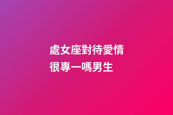 處女座對待愛情很專一嗎男生-第1張-星座運勢-玄機派