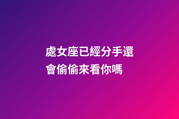 處女座已經分手還會偷偷來看你嗎-第1張-星座運勢-玄機派