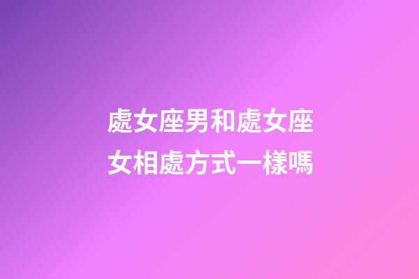 處女座男和處女座女相處方式一樣嗎-第1張-星座運勢-玄機派