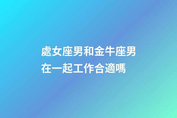 處女座男和金牛座男在一起工作合適嗎-第1張-星座運勢-玄機派