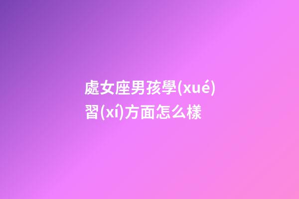 處女座男孩學(xué)習(xí)方面怎么樣