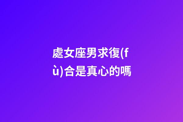 處女座男求復(fù)合是真心的嗎-第1張-星座運(yùn)勢(shì)-玄機(jī)派