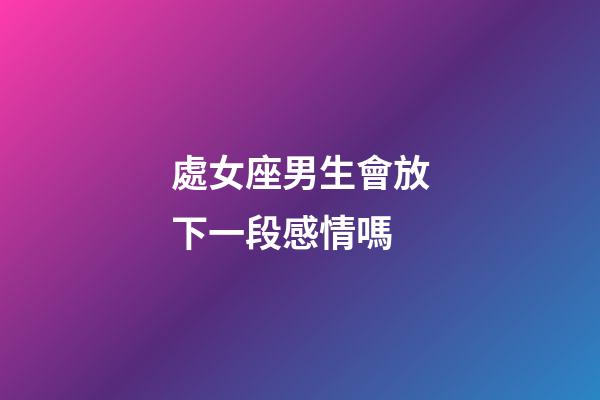 處女座男生會放下一段感情嗎-第1張-星座運勢-玄機派