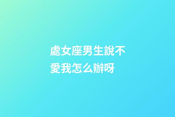 處女座男生說不愛我怎么辦呀-第1張-星座運(yùn)勢-玄機(jī)派