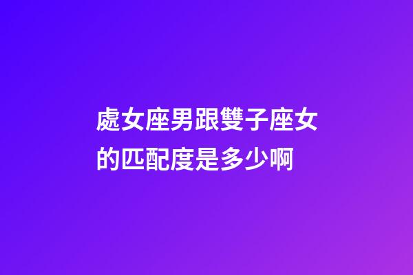 處女座男跟雙子座女的匹配度是多少啊-第1張-星座運勢-玄機派