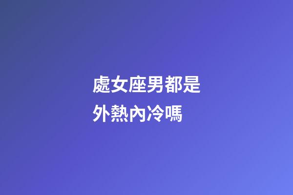 處女座男都是外熱內冷嗎-第1張-星座運勢-玄機派