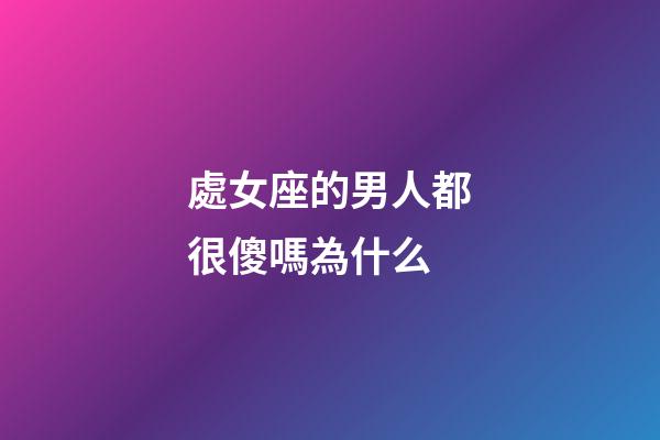 處女座的男人都很傻嗎為什么-第1張-星座運勢-玄機派