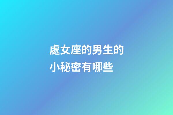 處女座的男生的小秘密有哪些-第1張-星座運勢-玄機派