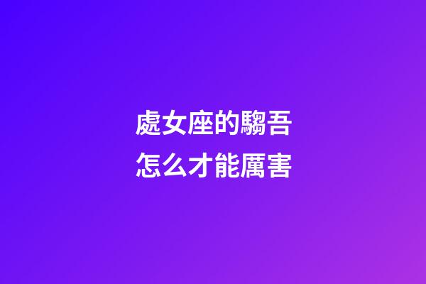 處女座的騶吾怎么才能厲害