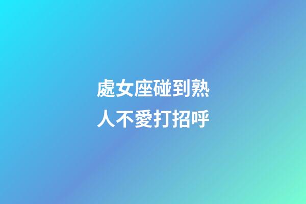 處女座碰到熟人不愛打招呼-第1張-星座運勢-玄機派