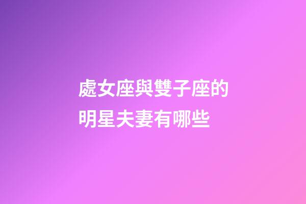 處女座與雙子座的明星夫妻有哪些-第1張-星座運勢-玄機派