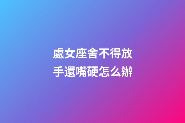 處女座舍不得放手還嘴硬怎么辦-第1張-星座運勢-玄機派