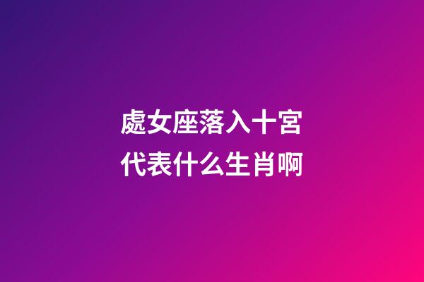 處女座落入十宮代表什么生肖啊-第1張-星座運勢-玄機派