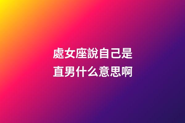 處女座說自己是直男什么意思啊-第1張-星座運勢-玄機派