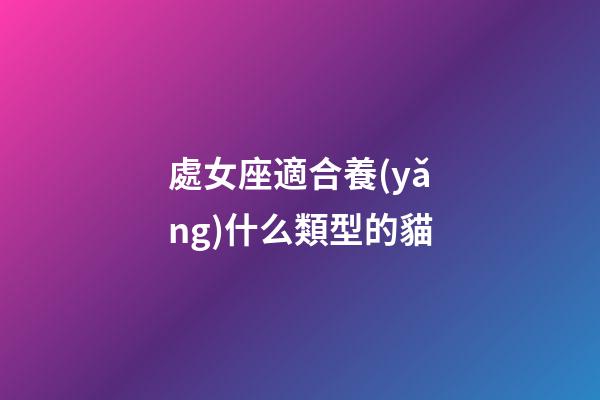 處女座適合養(yǎng)什么類型的貓