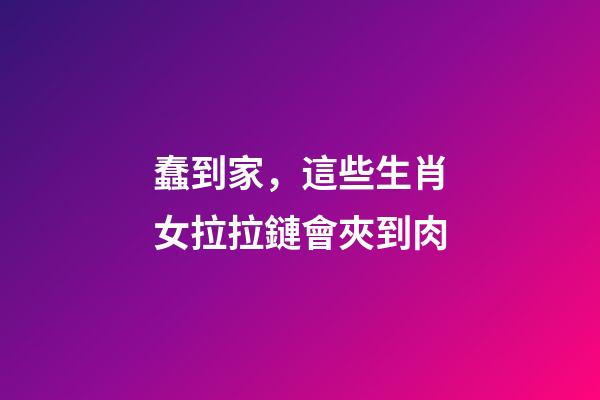 蠢到家，這些生肖女拉拉鏈會夾到肉