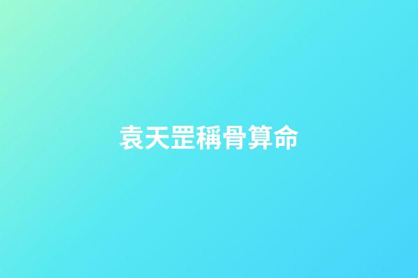 袁天罡稱骨算命
