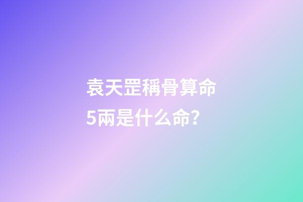 袁天罡稱骨算命5兩是什么命？