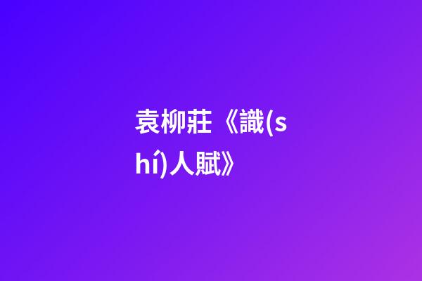 袁柳莊《識(shí)人賦》