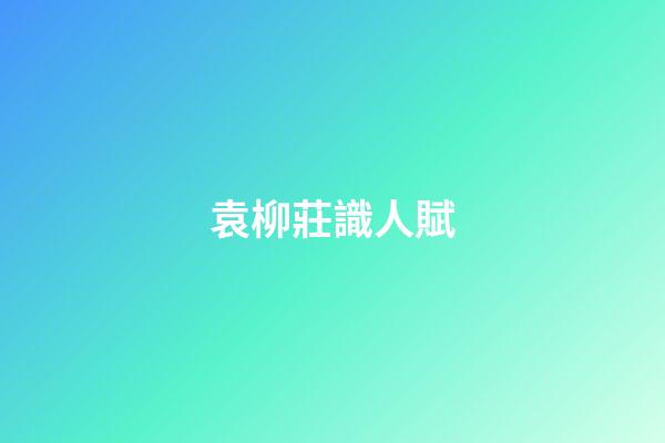 袁柳莊識人賦