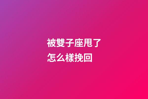 被雙子座甩了怎么樣挽回-第1張-星座運勢-玄機派
