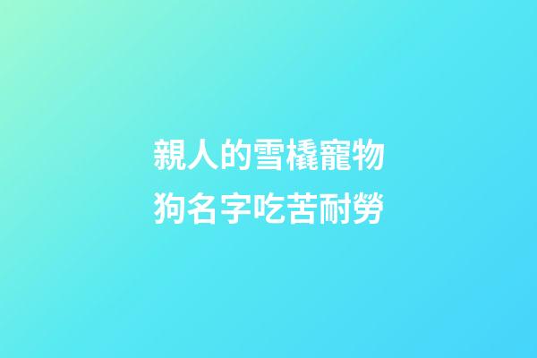 親人的雪橇寵物狗名字吃苦耐勞