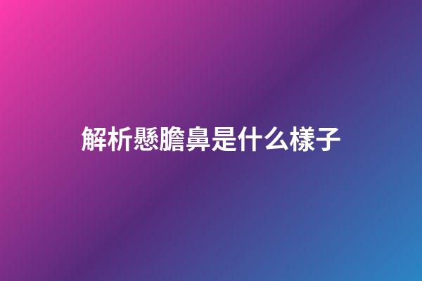 解析懸膽鼻是什么樣子