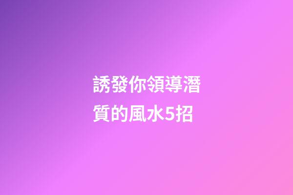 誘發你領導潛質的風水5招
