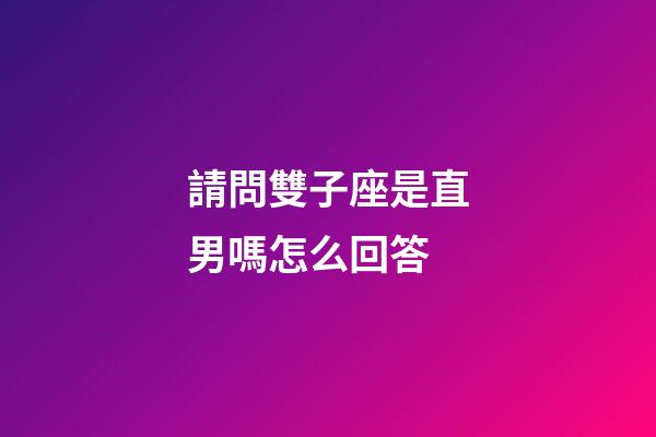 請問雙子座是直男嗎怎么回答-第1張-星座運勢-玄機派