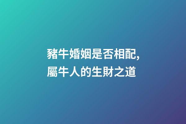 豬牛婚姻是否相配,屬牛人的生財之道(二)-第1張-觀點-玄機派