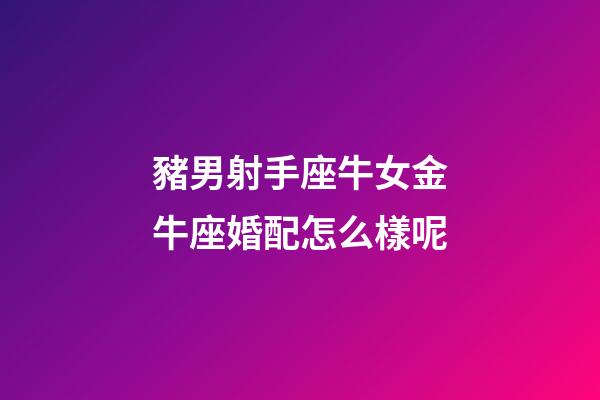 豬男射手座牛女金牛座婚配怎么樣呢-第1張-星座運勢-玄機派