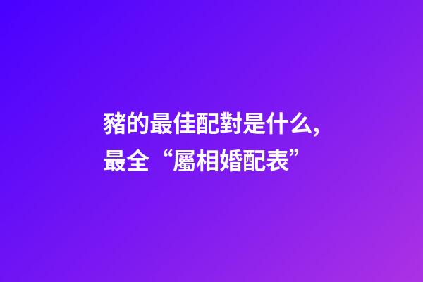 豬的最佳配對是什么,最全“屬相婚配表”-第1張-觀點-玄機派