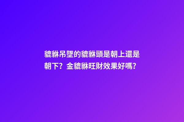 貔貅吊墜的貔貅頭是朝上還是朝下？金貔貅旺財效果好嗎？