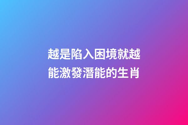 越是陷入困境就越能激發潛能的生肖