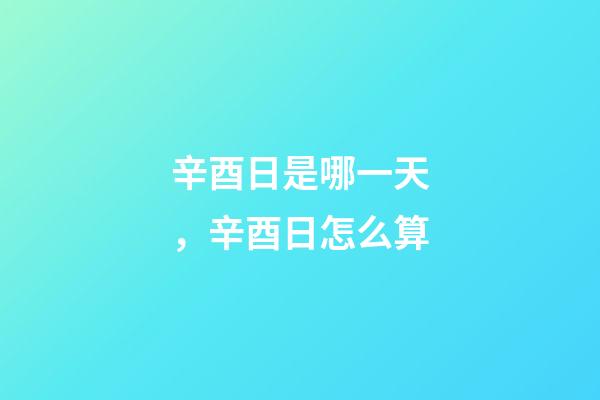 辛酉日是哪一天，辛酉日怎么算