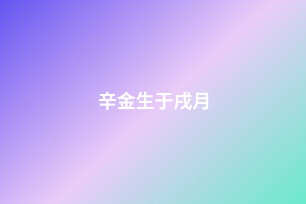 辛金生于戌月