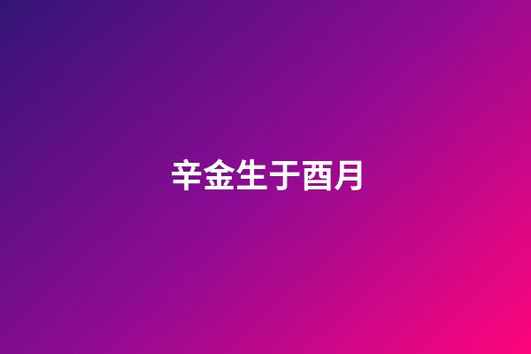 辛金生于酉月