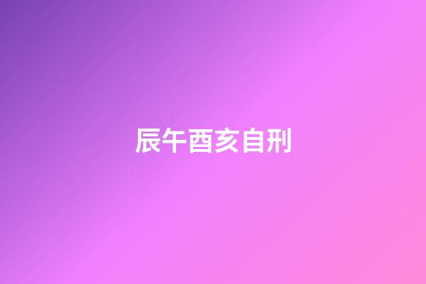 辰午酉亥自刑