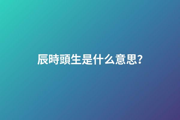 辰時頭生是什么意思？
