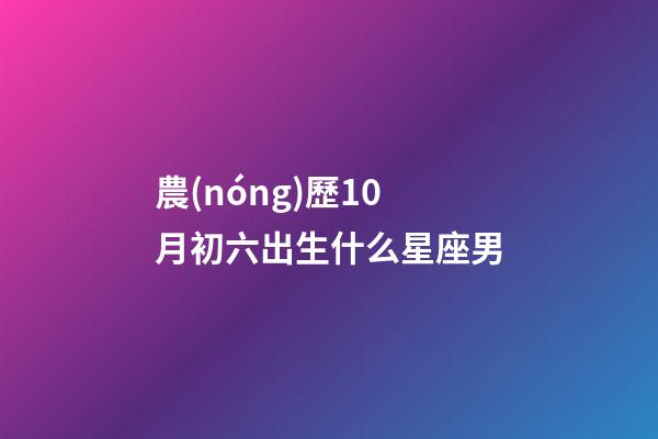 農(nóng)歷10月初六出生什么星座男-第1張-星座運勢-玄機派